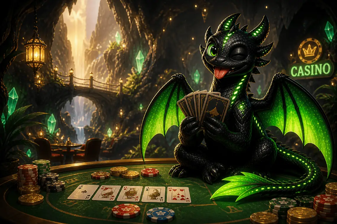 Dragón negro con llamas